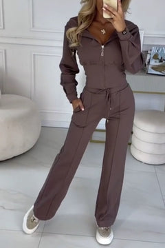 Teagan | Women's Zip Front Cropped Tracksuit Set Co Ord