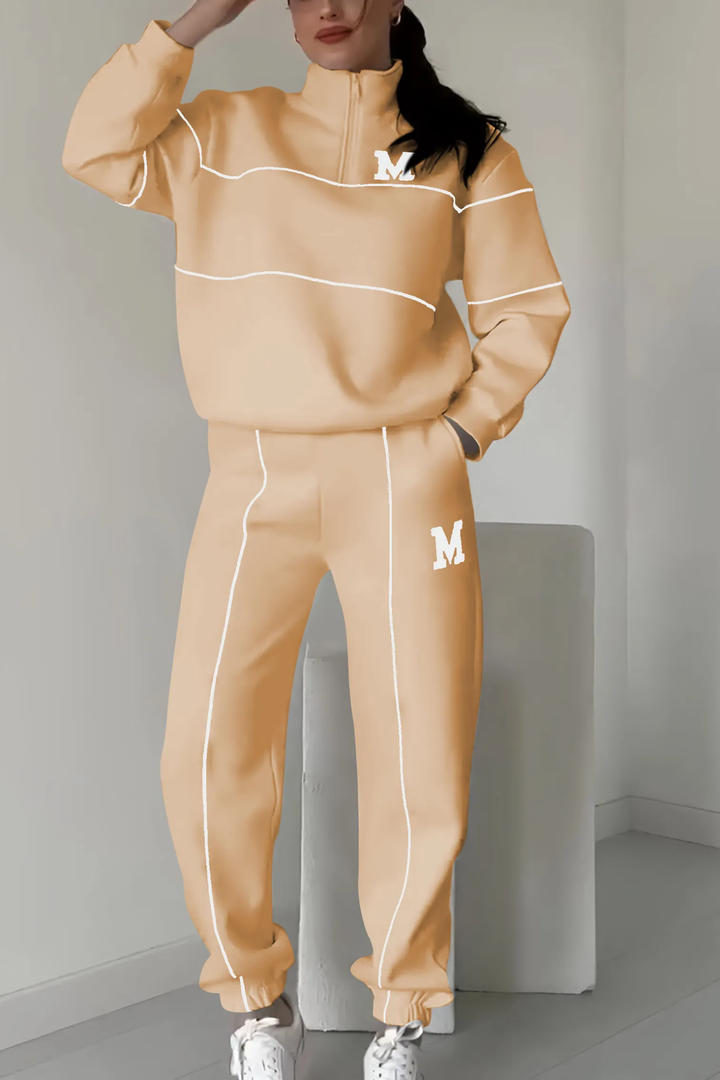 Women's Funnel Neck Piped Tracksuit Set 6