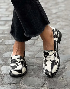 Noreen | Women's Cow Print Penny Loafers