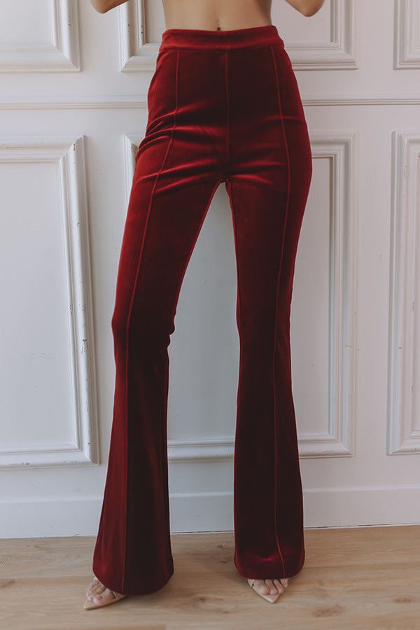 Women's Velvet Blazer Flared Trouser Suit Co Ord 5