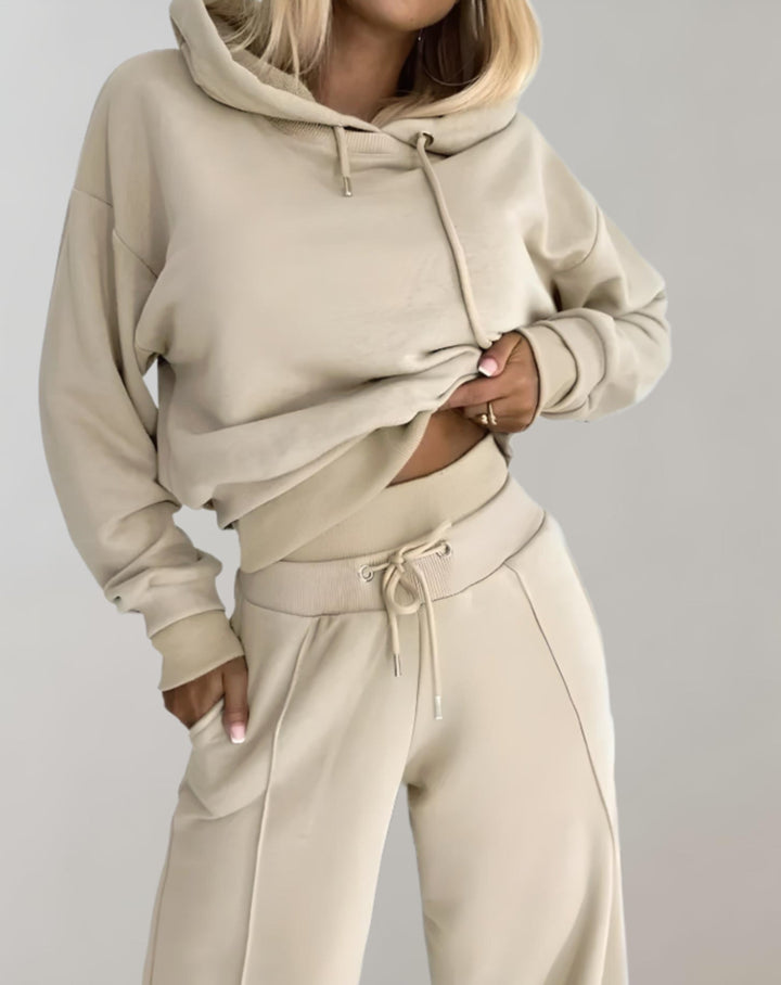 Women's Cropped Hoodie Wide Leg Tracksuit Set 6