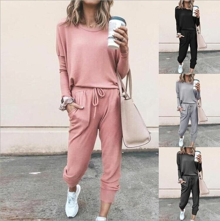 Women's Long Sleeve Jogger Tracksuit Set 10