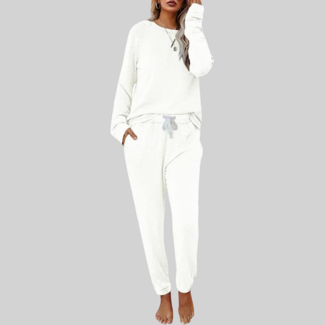 Women's Henley Top Jogger Tracksuit Set Co Ord 2