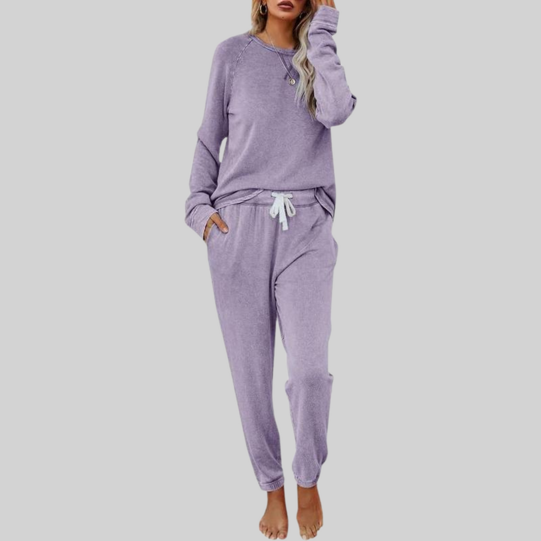 Women's Henley Top Jogger Tracksuit Set Co Ord 3