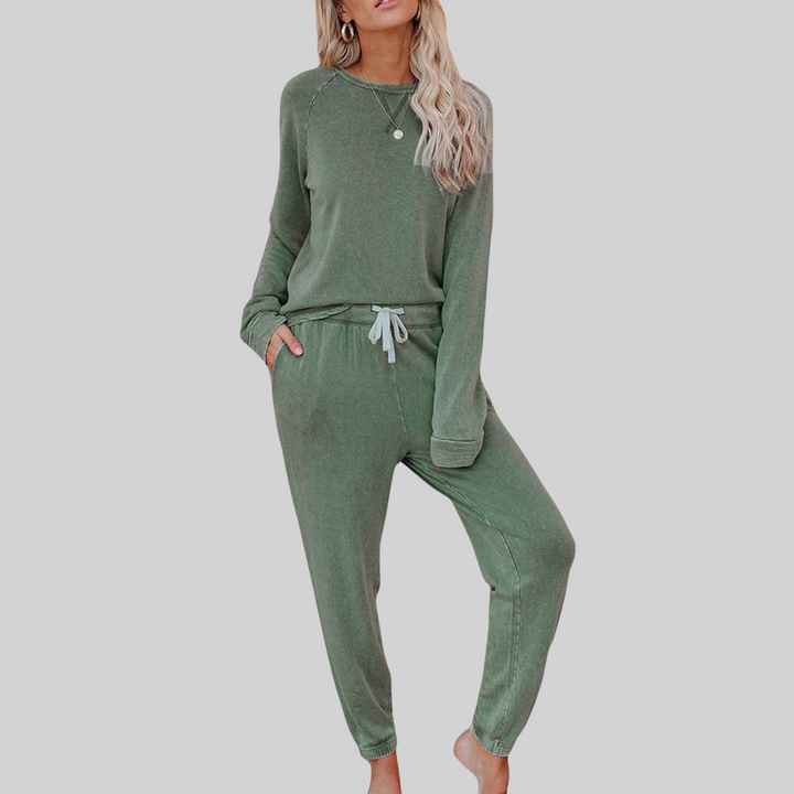 Women's Henley Top Jogger Tracksuit Set Co Ord 6