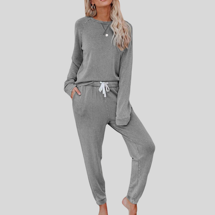 Women's Henley Top Jogger Tracksuit Set Co Ord 8