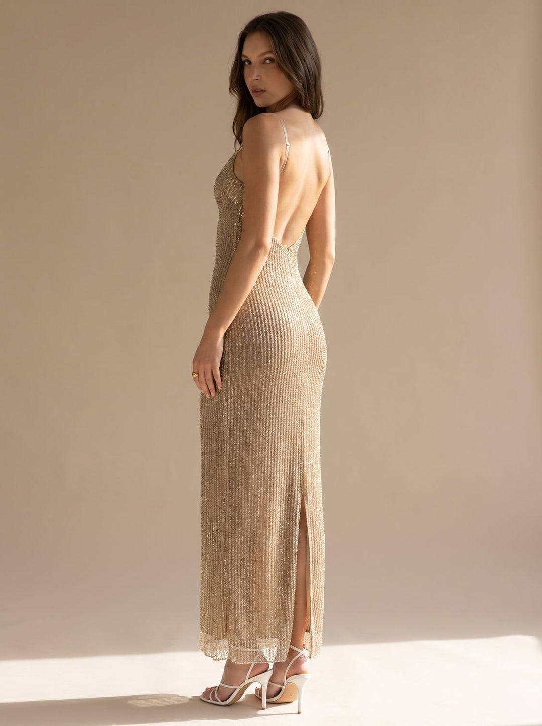 Women's Glitter Bodycon Maxi Christmas Party Dress