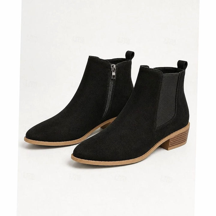 Emma | Women's Pointed-Toe Block Heel Suede Ankle Boots