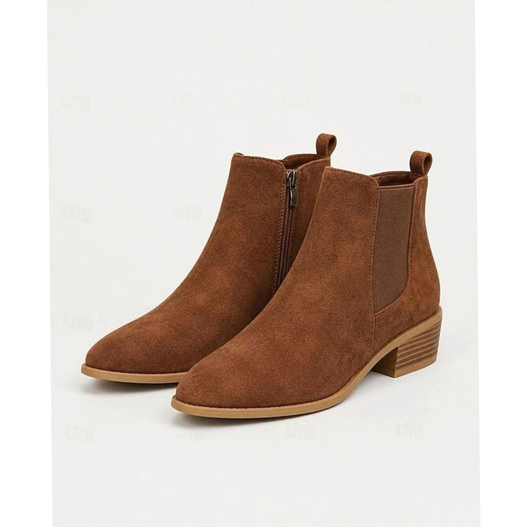 Emma | Women's Pointed-Toe Block Heel Suede Ankle Boots