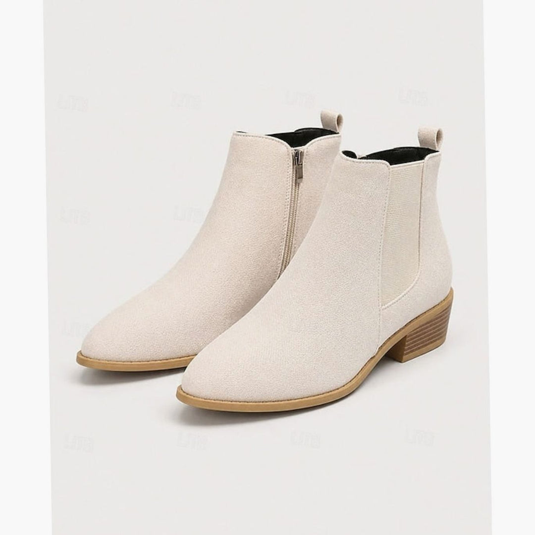 Emma | Women's Pointed-Toe Block Heel Suede Ankle Boots