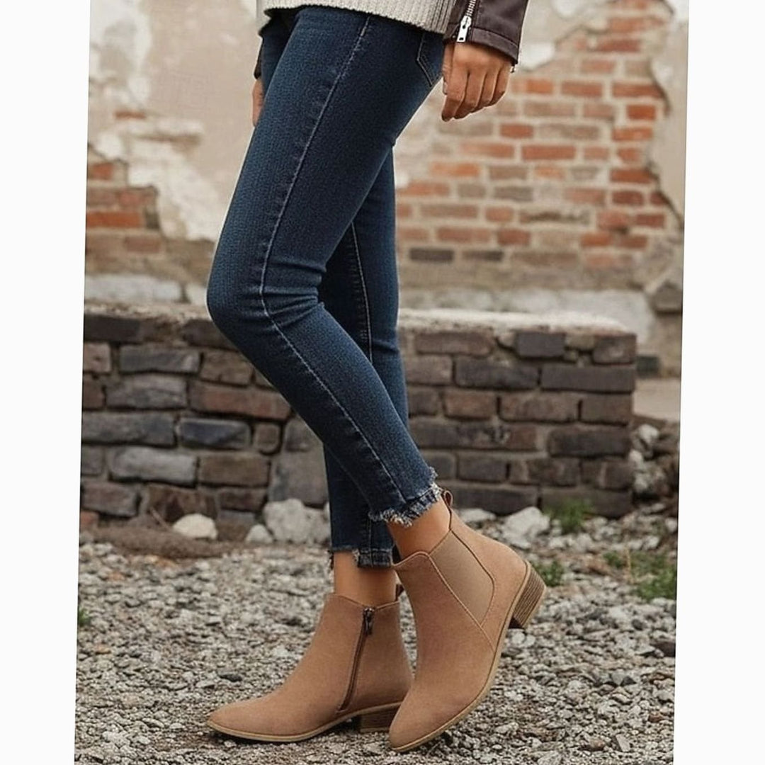 Emma | Women's Pointed-Toe Block Heel Suede Ankle Boots