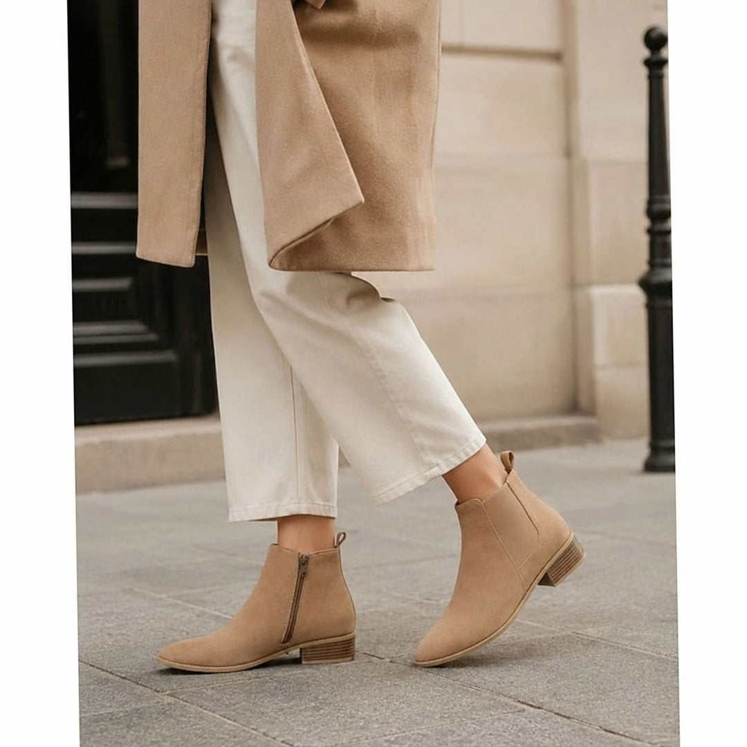 Emma | Women's Pointed-Toe Block Heel Suede Ankle Boots