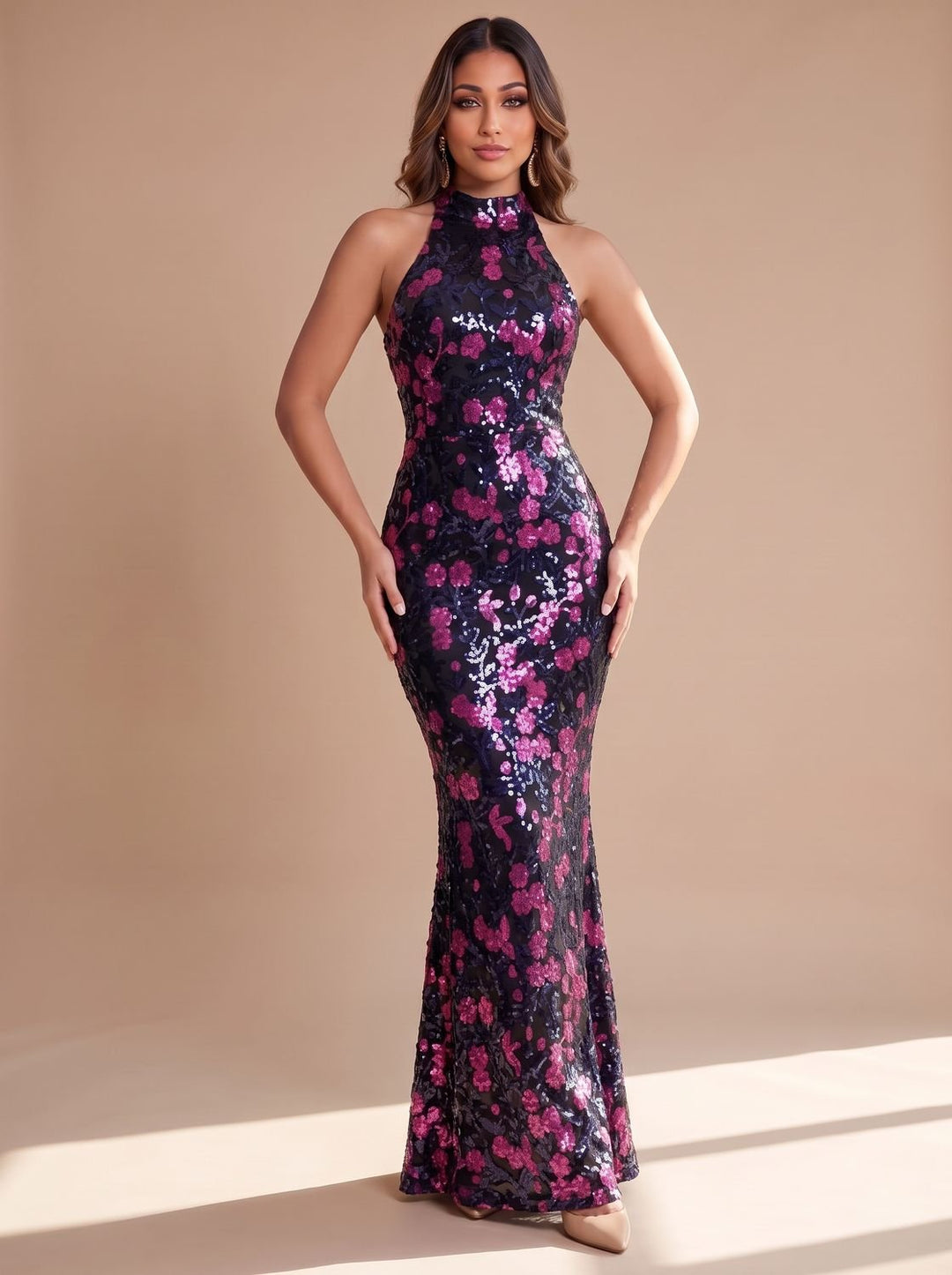 Women's Sequin Mermaid Gown Christmas Party Dress
