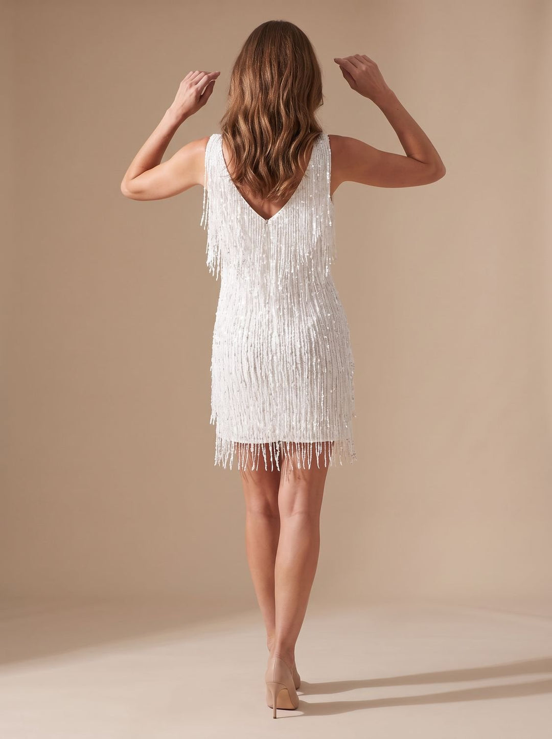 Women's Fitted Sequin Fringe Christmas Party Dress