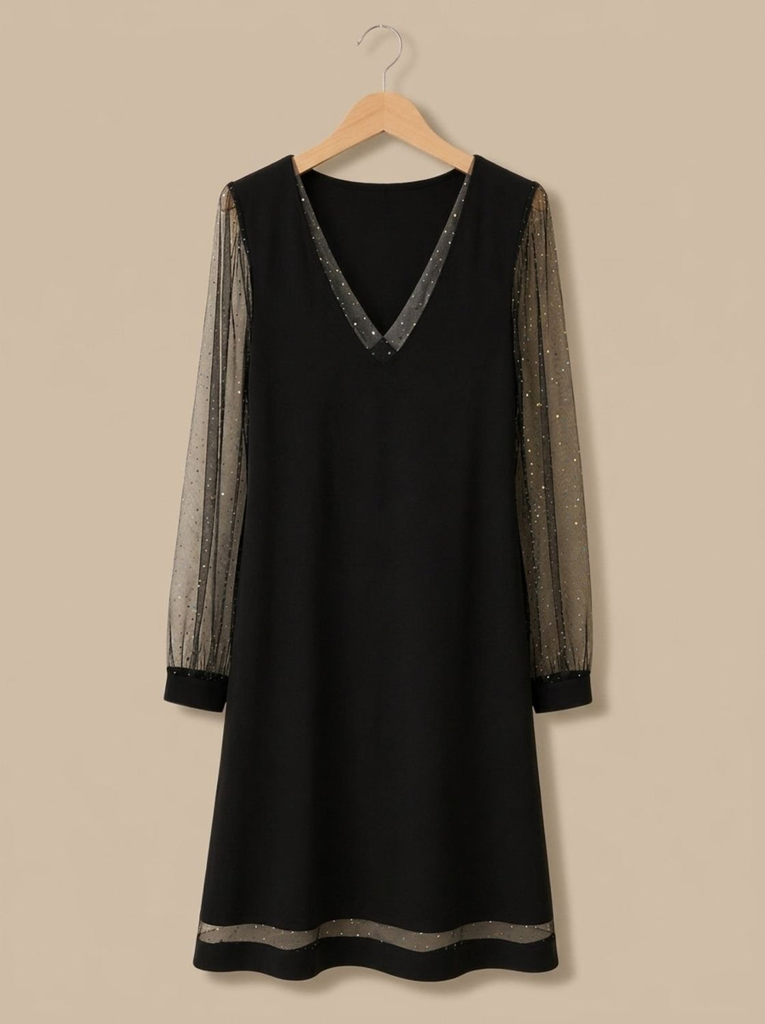 Women's V Neck Glitter Mesh Mini Christmas Party Dress